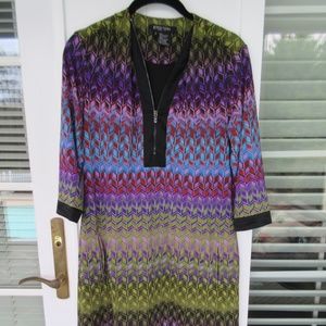 Etcetera -  Purple, Lime, Blue Herringbone Design
